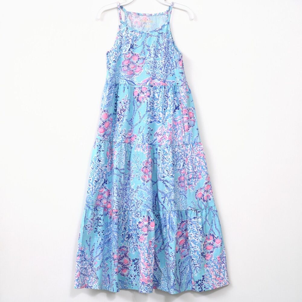 Lilly Pulitzer Girls Harleigh Maxi dress Tiered Printed S 4-5 Years NEW 281132
